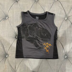 Falls Creek Gray and Black Dinosaur Tank Top